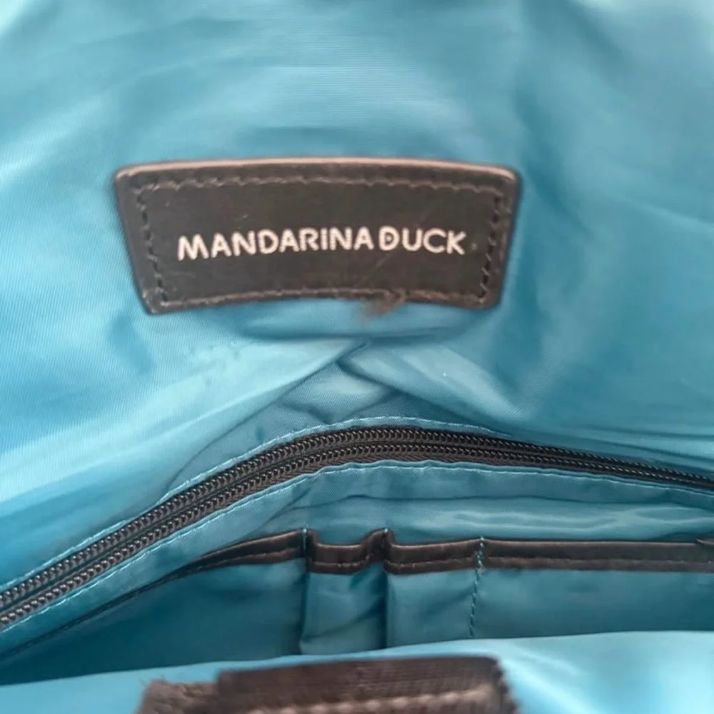 Mandarina Duck leather and canvas briefcase/laptop bag